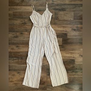 forever 21 White With Blue Lines jumpsuit small